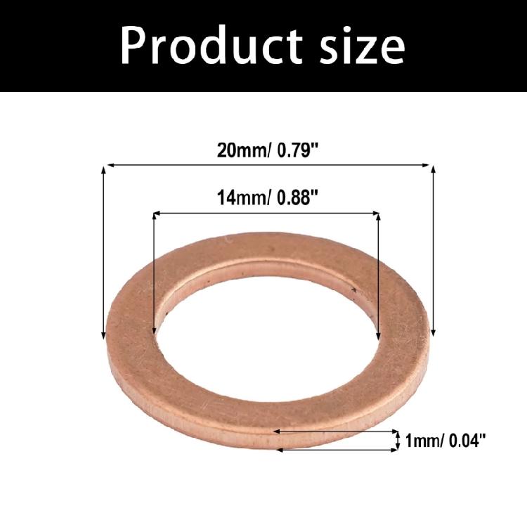 Automotive Oil Drain Plug Gasket Heat Resistant Brass Construction Reliable Seal 007603-014106 007603014106 for Vehicles