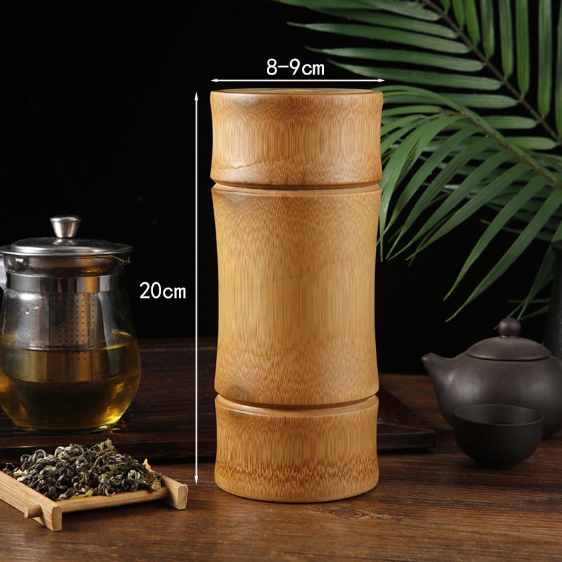 Handmade Tea Box Bamboo Storage Box Tea Canister Lid Seal Kitchen Storage Jars PortableTea Coffee Beans Spice Box Case Organizer