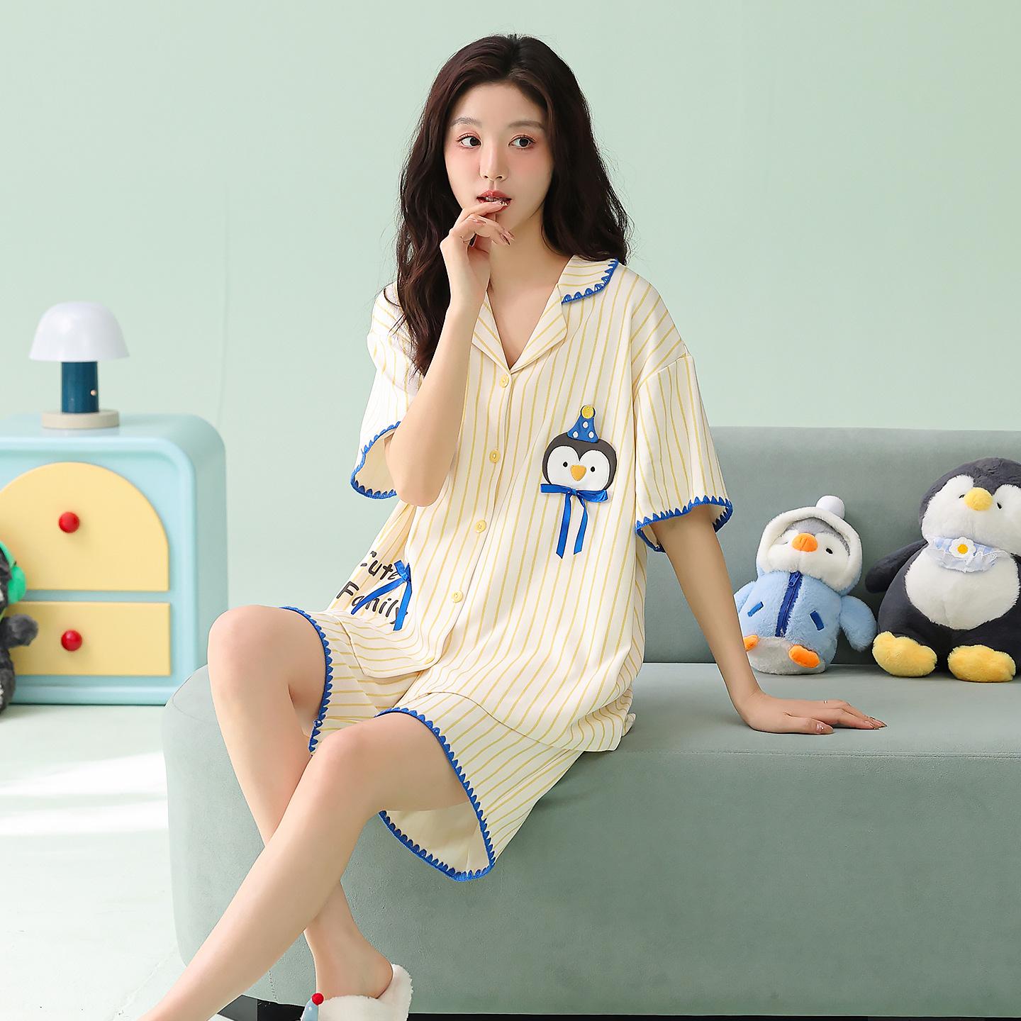 

Gradient Tie-Dye Star Cotton Couple Pajamas - Summer Two-Piece Set for Indoor & Outdoor Wear L
