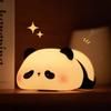 Panda-Shaped LED Night Light - USB Rechargeable Silicone Timer Lamp with Soft Glow for Kids' Bedroom  &  Nursery Decor