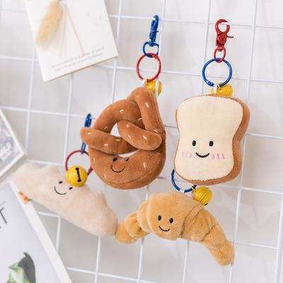 10cm kreslený mini přívěsek na chléb Alkalický chléb/preclík/croissant/toast panenka potravinová hračka vycpaný plyšový batoh dekorace dárek k narozeninám