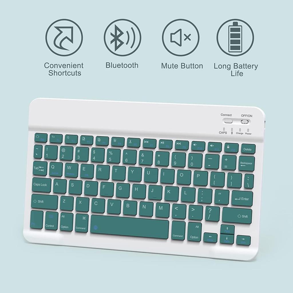 Cute Keyboard Case for Galaxy Tab S10 FE S9 FE Android Galaxy Tab Magnetic Detachable Keyboard Candy-Color / 10.9-inch Tablet, S9/S8/S7 11-inch,