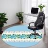 1pc Blue Rose Lace Pattern Office Round Rug, Carpet for Office, Gaming, Lightweight Round Floor Mat Yy260208029