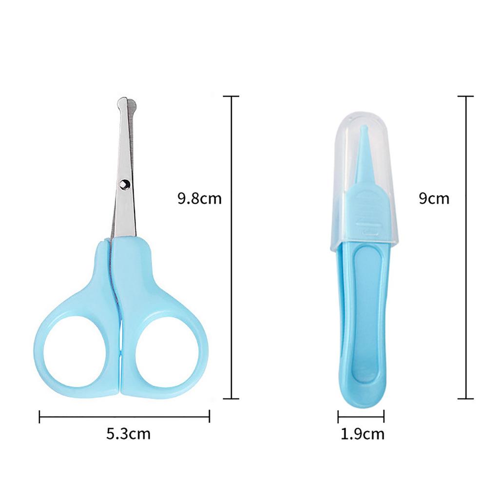 10pcs Baby Healthcare Grooming Kit Complete Portable Multifuctional Nail Clipper Newborn Safety Care Set Blue