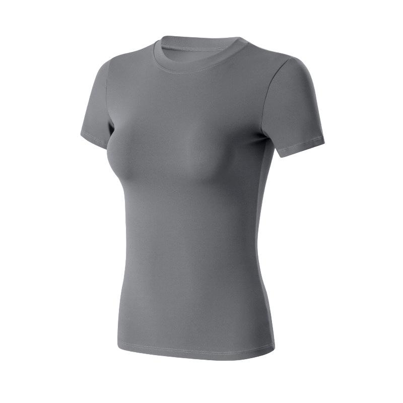 Slim Fit Quick-Dry Short Sleeve Yoga Top - High Elasticity Pilates T-Shirt for Summer Workouts