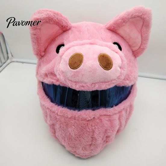 Motorbike Helmet Cover Motorcycle Full Face Decorative Head Ultra-Thick Protector Easy to Install Animal Plush Decoration Full-face Shield