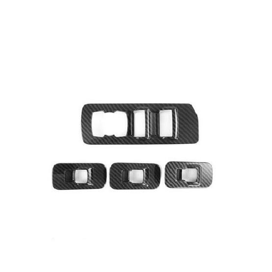 For Ford F150 F-150 2015-2020 Carbon Fiber Window Lift Panel Switch Cover Trim