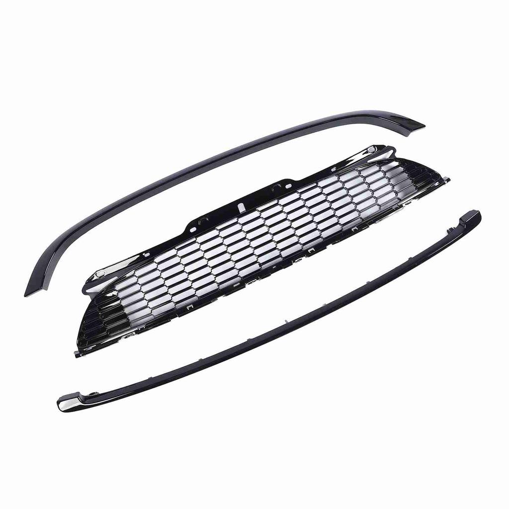 3Pcs Set Glossy Black Front Hood Molding Grille Surround Cover Trim Kits for R55 R56 R57 R58 R59 S JCW