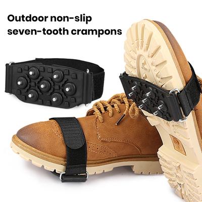 1 pár ledových bot 7 hrotů Nastavitelná upevňovací páska Přenosná Protiskluzová Zimní Outdoor Horolezecká obuv Boty Led Snow Gripy Mačky