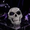 Luxury Rhinestone Costume Mask Full Halloween Mask, Sparkling Skull And Cat Face Carnival Adjustable Elastic Straps for Theme Dances Decorative Party