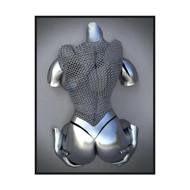 Metal Body Portrait Decoration Mural Romanticism Poster Canvas Painting and Living Room Wall Art Prints for Modern Home Decor No Frame