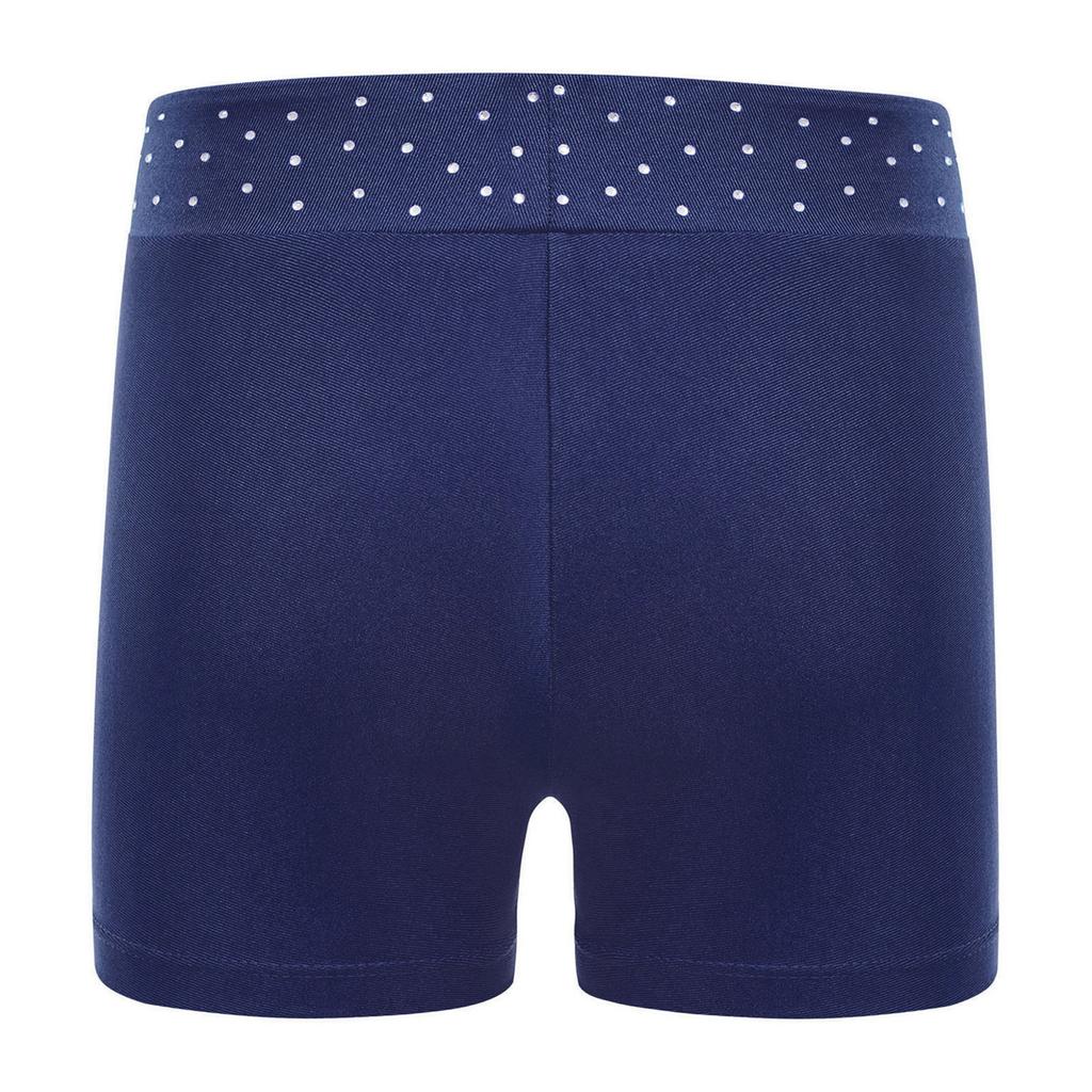 Girls Performance Shorts Sparkling Rhinestones Waistband Figure Skating Dance Gymnastics Bottom