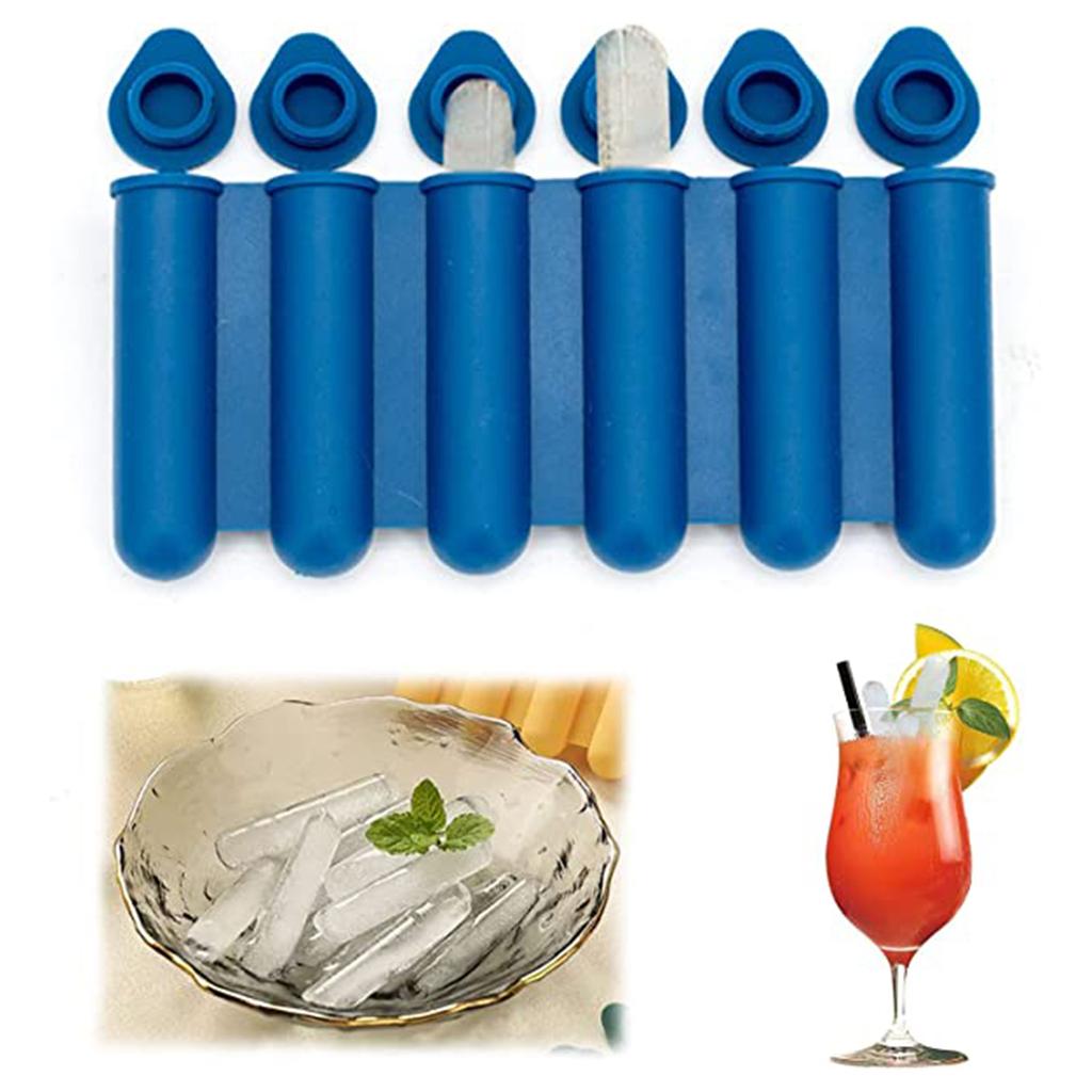 Bac à glaçons en silicone pour bouteille d'eau, 6 cavités, bâtonnets de glaçons longs à démoulage facile, adaptés aux boissons en bouteille