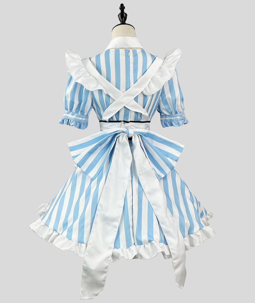 YZZYQQ Maid Cute Gothic Lolita Cosplay Luxury Maid Cafe Cute Sexy Con Cafe Cute Alice Lolita Princess Size 4XL Costume, Set, 5-Piece Set, Uniform,