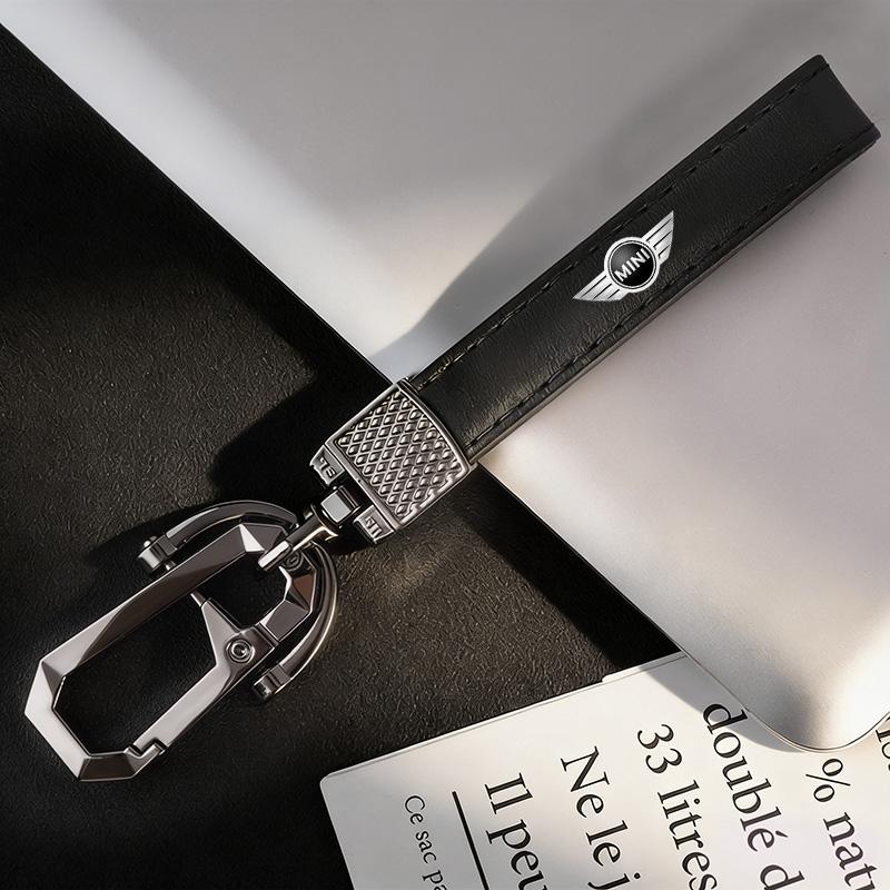 Metal Leather Keychain Key Chain Ring Key Holder Auto Accessories For BMW MINI Cooper One S Countryman Clubman JCW Works R50 R55 Pwaxk99