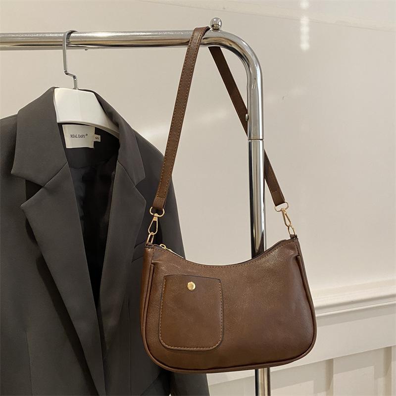 Texture niche simple shoulder armpit bag women's bag trendy versatile women's versatile crescent bag