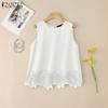ZANZEA Women Summer Lace Splice Casual Sleeveless Tank Tops