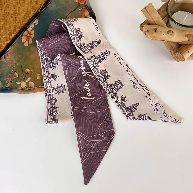 

Новый китайский стиль длинный шелковый шарф-бандана резинка для волос веревка для волос ретро лента для женщин для завязывания волос тюрбан лента головной убор