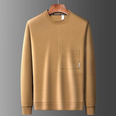 Nuovo Stile Primavera Giovanile Cotone Ragazzi Felpa Girocollo Uomo Manica Lunga Tinta Unita Pullover Tasca Vera Maglia Base