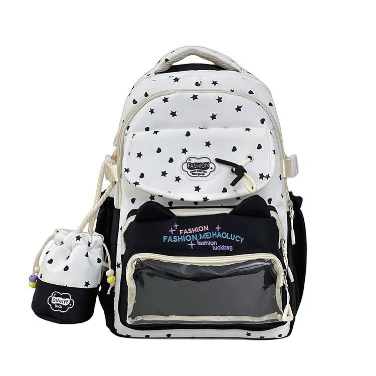Schoolbag cute star cat junior high school student schoolbag high school large capacity student backpack small fresh girl pain bag baby bag