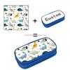 Customized Blue Student Pencil Case With Double-Layer & Multifunctional Features Made of Durable Polyester