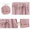 Cotton Linen Pants Elastic Mid Waist Ankle Length Pant Casual Women Loose Spring Summer Pants Female Slacks Size S-8XL