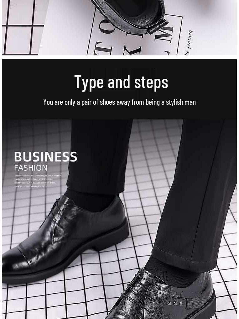 Herrenschuhe aus atmungsaktivem Leder im koreanischen Stil: Business, Casual, Formal, Hochzeit Weiche Sohlen
