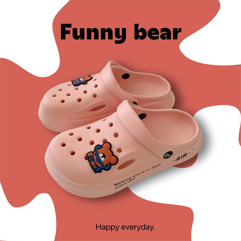 Children's Hole Shoes, Men's and Women's Middle-aged and Older Children's 2025 Summer DIY Durable Non-slip Thick-soled Beach Cute Cool Slippers