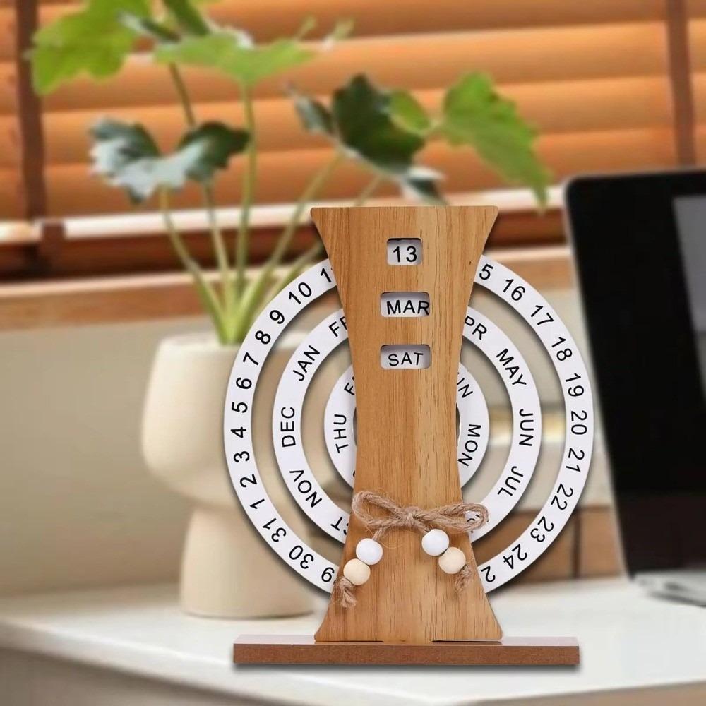 Reusable Manual Rotating Desk Calendar Aesthetic Rotatable Desk Ornament  Office