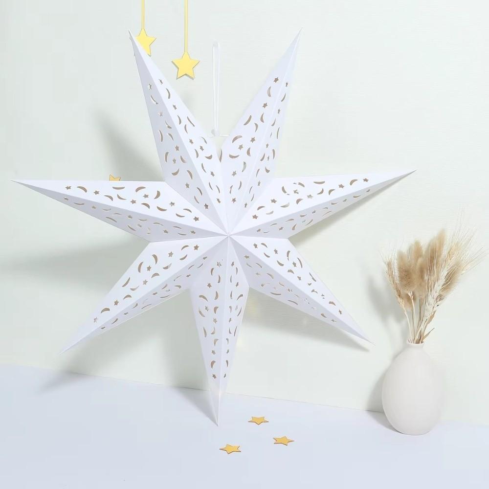 Gifts Hollow Out Star Hanging Pendants Paper Eid Mubarak Star Lampshade Christmas Light Cover Home Decorations
