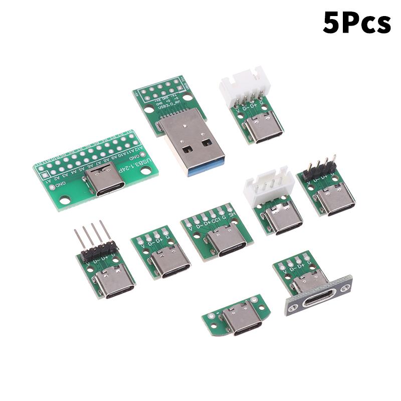 5Pcs Usb Adapter Board Typec16P To 2.54 Pin Terminal Upgrade Version With Holes For Fixation