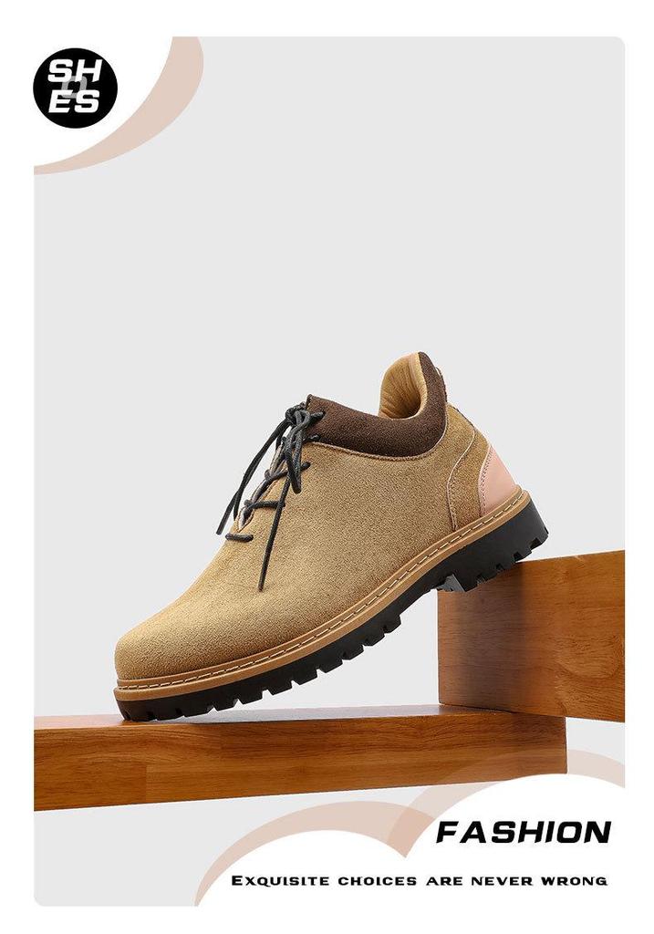 2026 Spring/Autumn Retro Versatile Men's Leather Lace-up Work Boots - British Style Casual Martin Boots