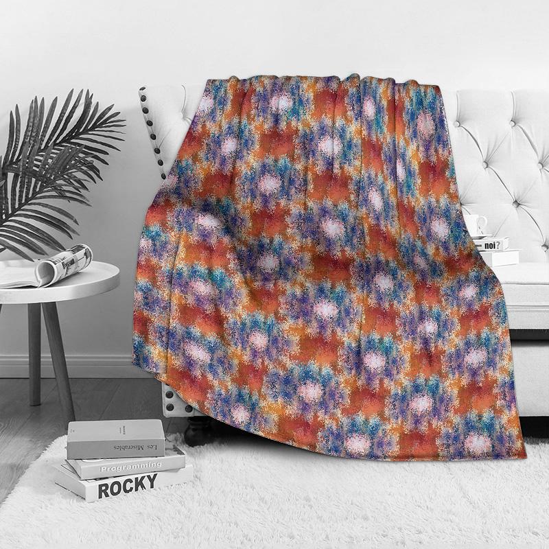 Soft Fleece Blanket Floral Print Throw Blanket for Sofa Bed Decorative Warm Cozy Throw Blanket