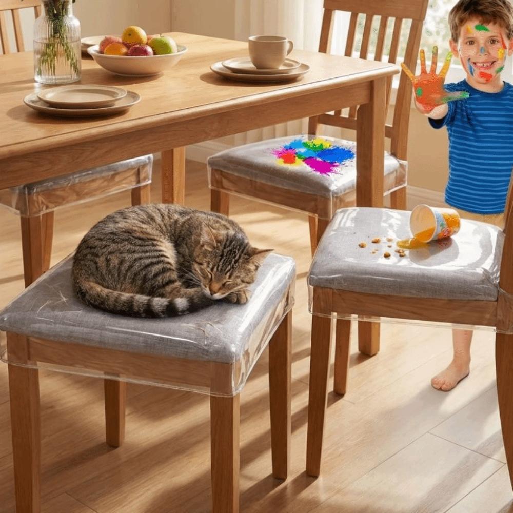 Scratch Resistant PVC Chair Seat Cover Dust-proof Chair Cushion Cover  Room Protection