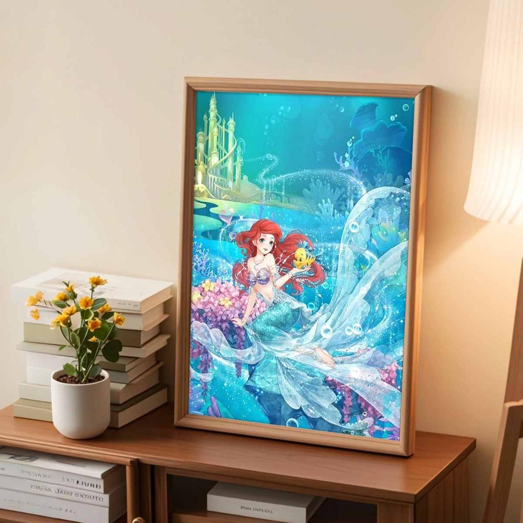 5D Diy Diamond Painting Lovely Mermaids and Little Fish Full Drill Rhinestones Mosaic Embroidery Handmade Products Home Decor Gift