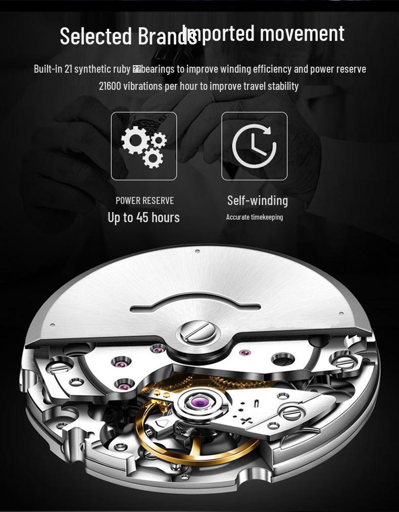 Duke of Lorraine 1954 Men's Multifunctional Waterproof Luminous Automatic Mechanical Watch