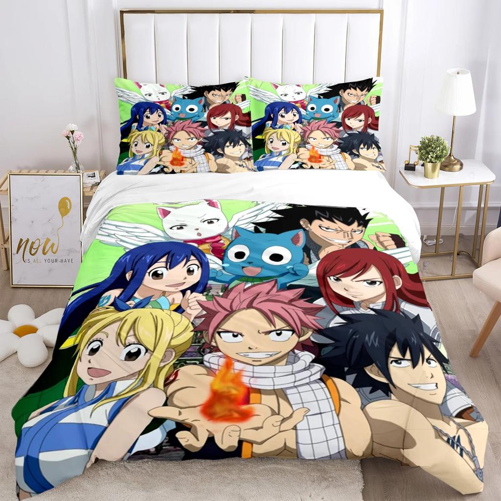 3D Print Demon  Slayer Bedding Set Three Pieces Cartoon Anime Duvet Cover Set Kids Teens King Double Full Comforter Sets Gift