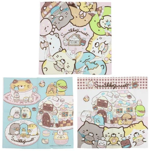 Salonje Sumikko Gurashi 15604 Napkin Set of 3 870832 Lunch Cloth Lunch Chef Sumikko Gurashi