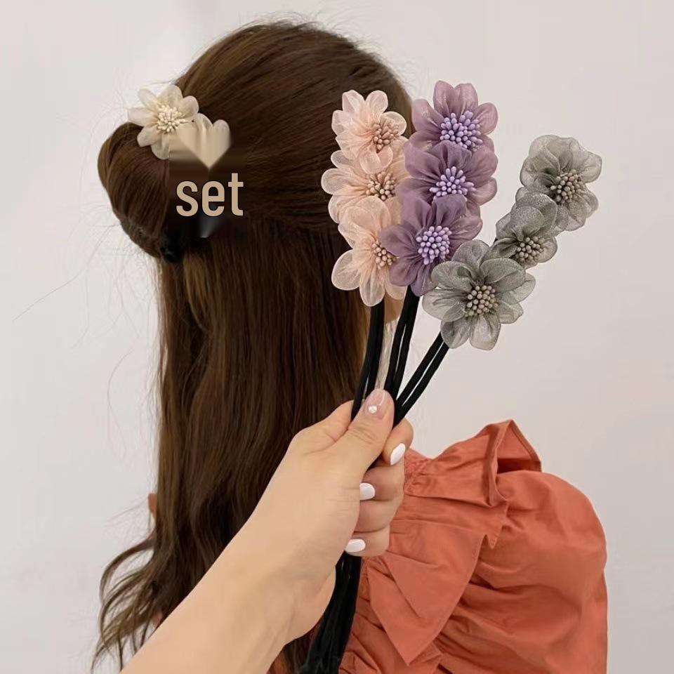 2025 Pearl Flower Bun Hair Tool: Stylish Korean Updo Accessory for Women