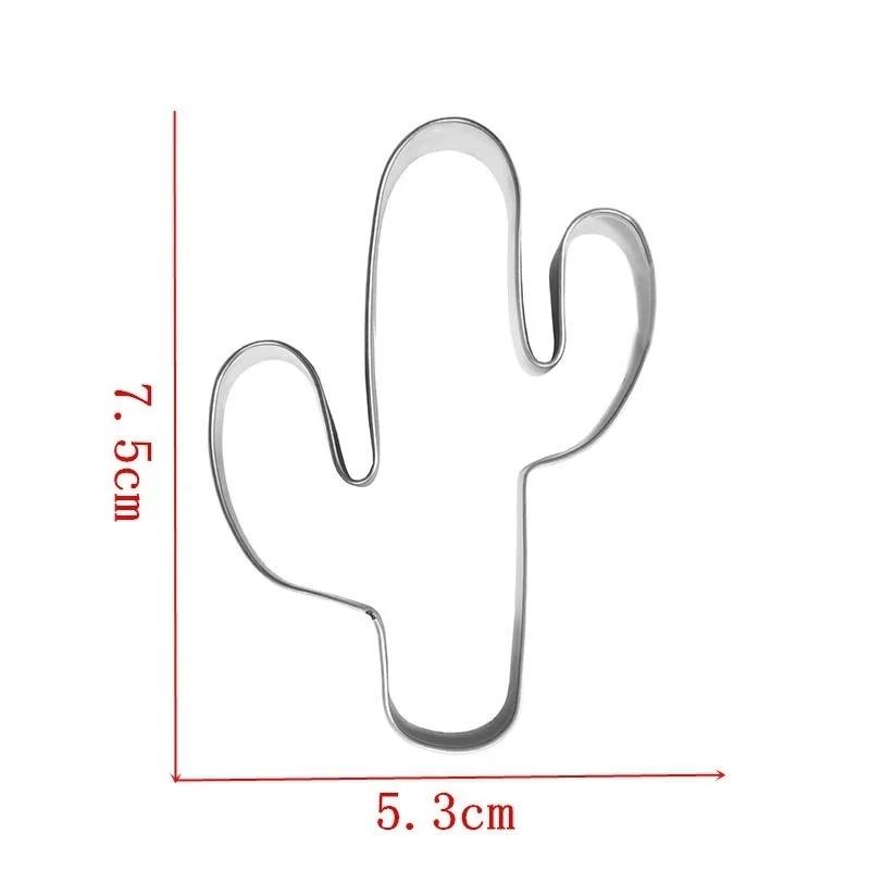 2pcs Opuntia Shape Cookie Cutter Stainless Steel Biscuit Moulds Cake Kitchen Baking Tool