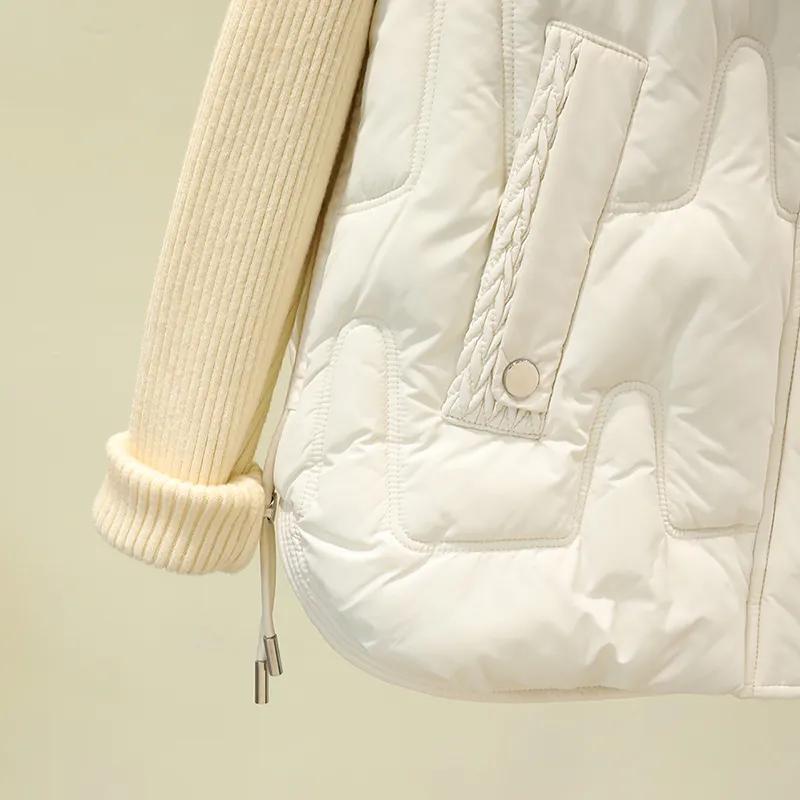 Women's Autumn/Winter Short Stand-up Collar Vest Simple Patchwork Sleeveless Jacket