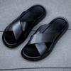Italienska Läderskor För Män 2022 Nyaste Hetaste Strand Sommarskor Hög Kvalitet Stor Storlek 47 Lätta Plattor Manliga Flip Flops