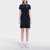 FILA Logo Embroidered Polo Neck Fashion Casual Knitted Short Sleeve Dress Women Dresses Black F11W328311ABK