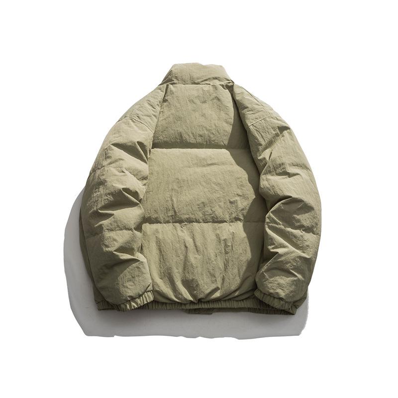 Men's Winter Cotton-Padded Jacket: Japanese Style Workwear, Large Pockets, Half-High Stand Collar, Thickened for Warmth