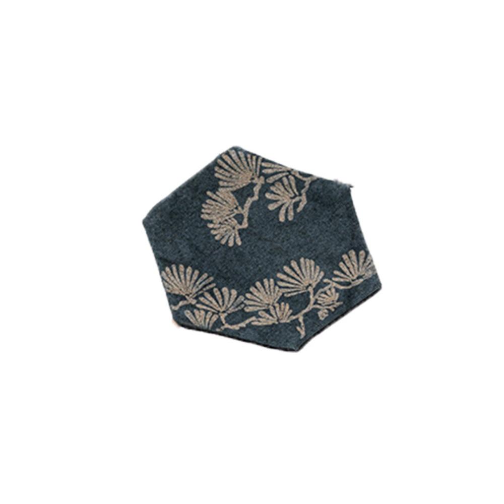 Tie-Dye Fabric Chinese Vintage Tea Cup Coaster Hexagonal Heat-Resistant Tea Cup Insulated Mat Anti-Scalding Non-slip