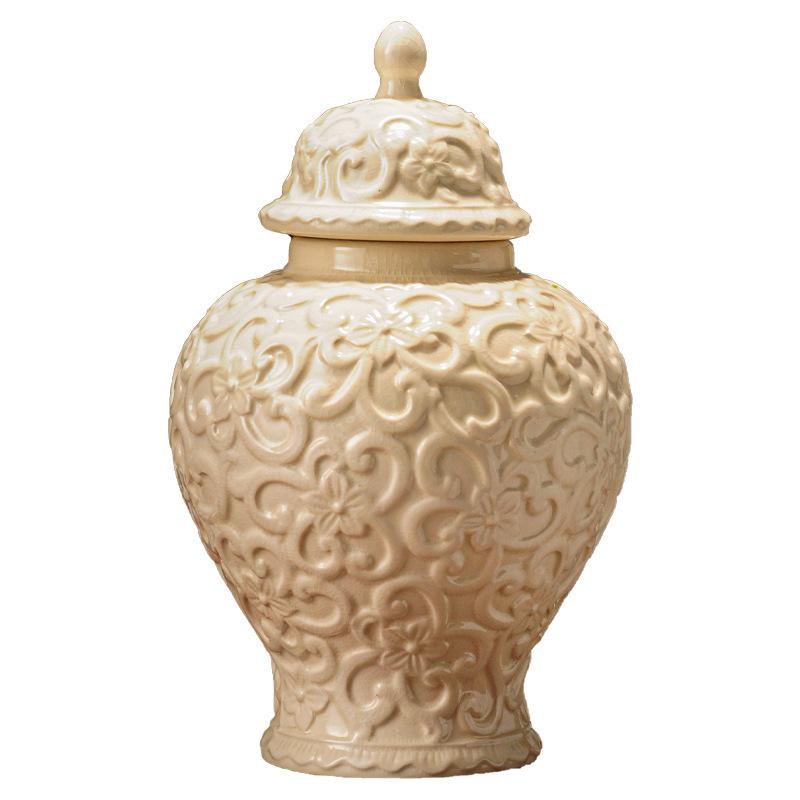 Retro Blumenzweig Keramikvase Großes Vorratsglas Haushalt Hydrokultur Vase Blumenarrangement Behälter Innen Handwerk Dekoration