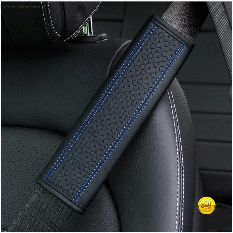 PU Leather Car Accessories Seat Belt Safety Shoulder Cover Breathable Protection Seat Belt Padding Pad Car Accessories Interiors