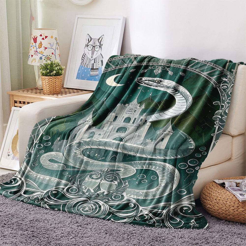 1PC Magic Academy Print FlAannel Blanket, High Quality Comfortable for All Seasons, Home Decor, Warmth and Comfort