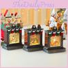 Music Ornament Fireplace Box With Snowman And Reindeer Christmas Gift Decor