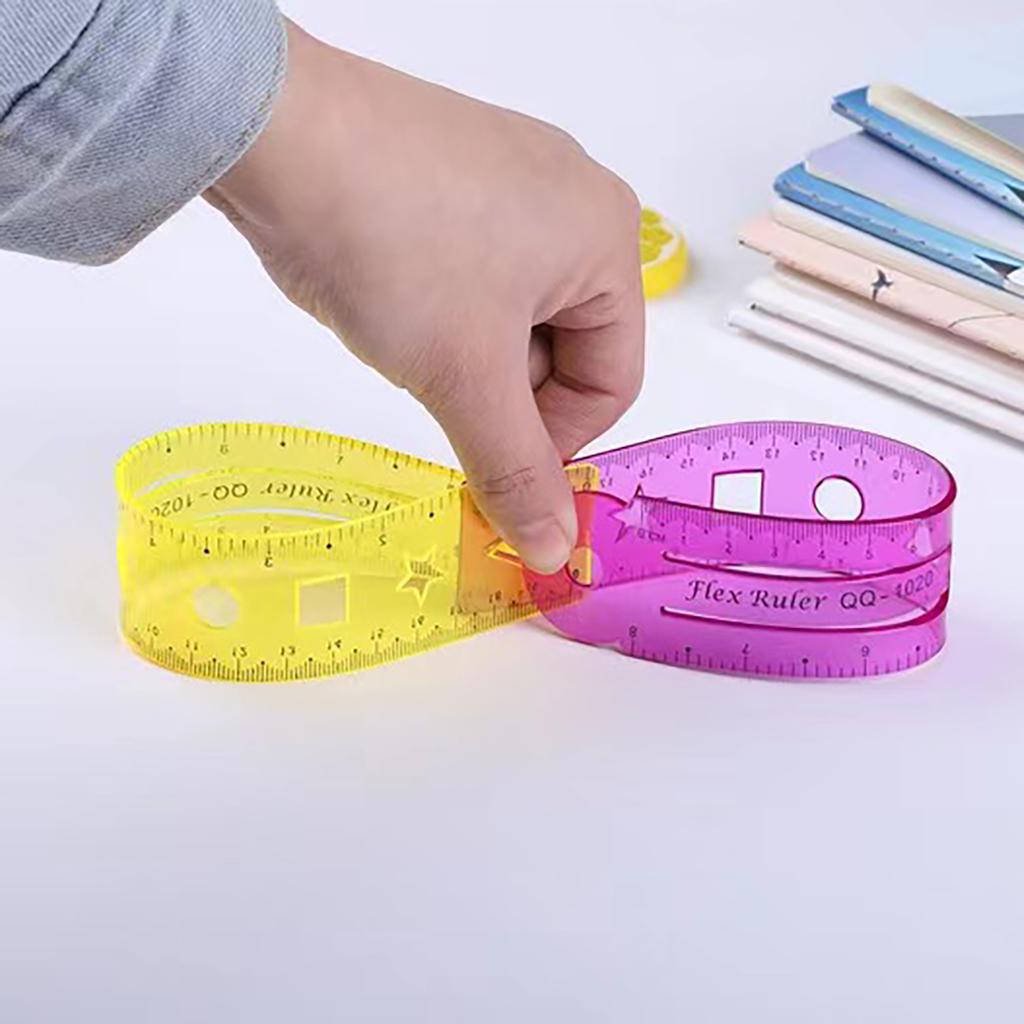 4 Pcs Multifunctional Ruler Straight Ruler Flexible Ruler Drawing Ruler Bendable Ruler Soft Ruler School Supplies